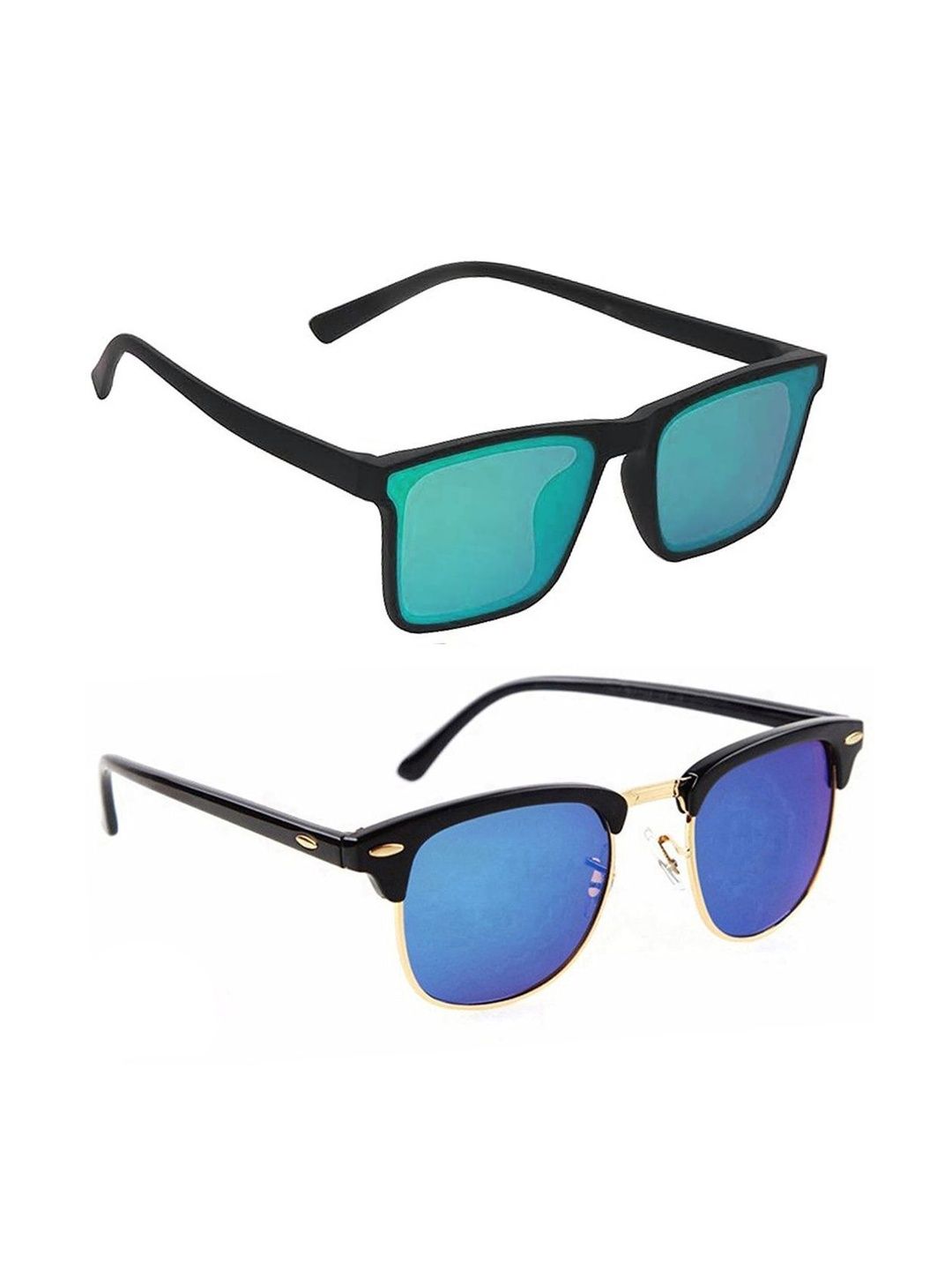 Elligator Men Green Lens & Black Square Sunglasses with-picture-34
