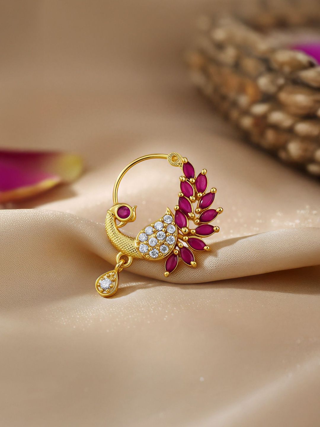 PRIVIU Gold-Plated Cubic Zirconia Ring Nosepin-picture-51