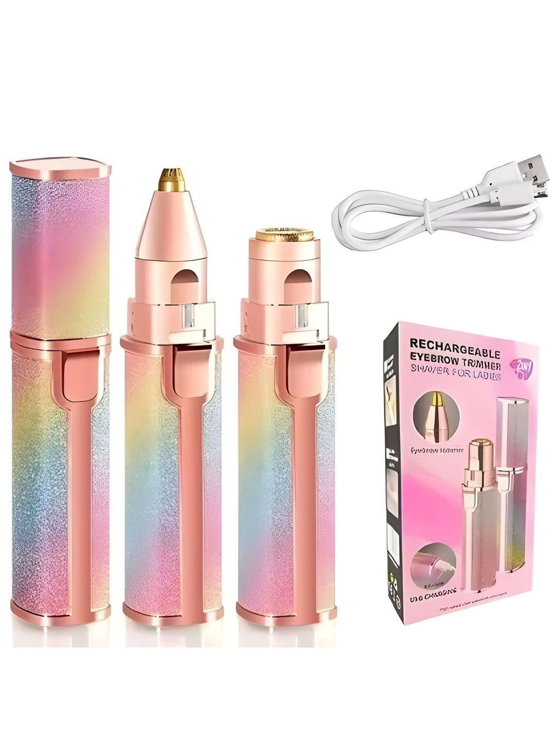 Elecsera 2-In-1 Rechargeable Facial Hair Remover