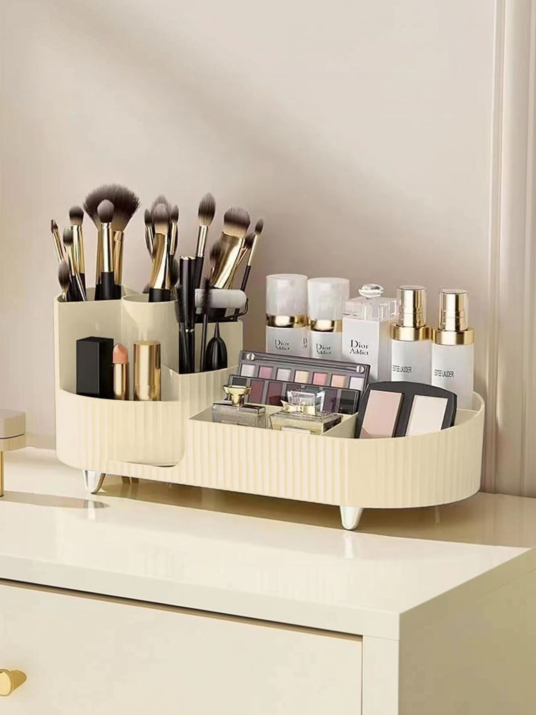 Mebo Cream-Coloured Set of 1 Super Strong Makeup Organiser Organisers-picture-25
