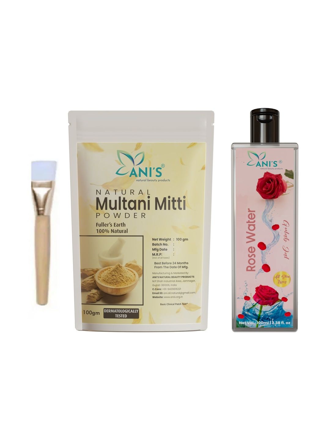 ANI'S Natural Multani Mitti Powder 100 g With Rose Water - 100 g-picture-51