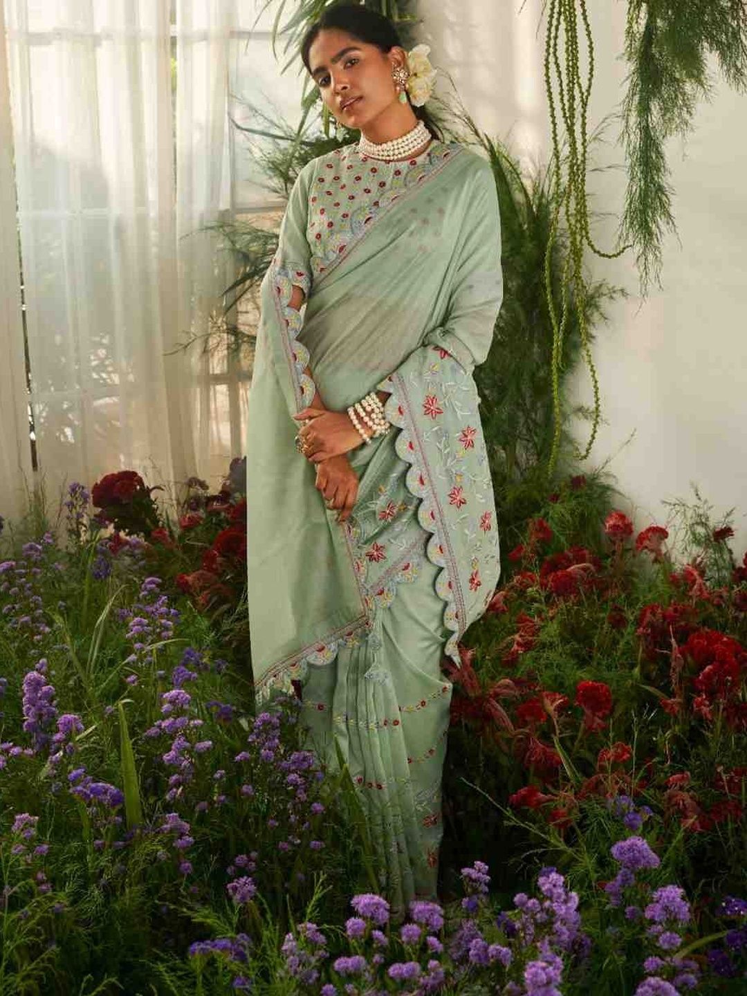 Tilsim by Sagarika Mehrotra Floral Embroidered Saree-picture-47