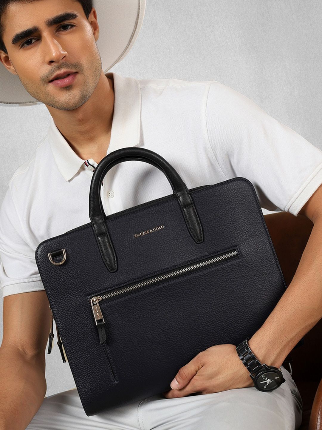 OLIVES&GOLD Men Textured Laptop Bag-picture-35