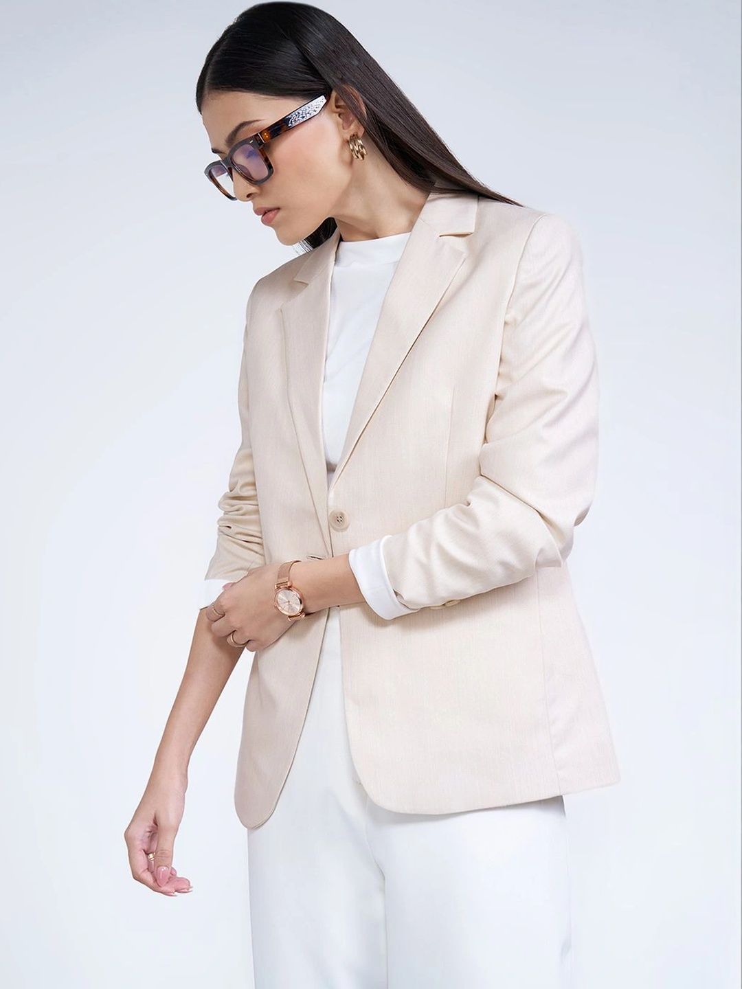 Annabelle by Pantaloons Notched Lapel Single-Breasted Comfort Fit Formal Blazers-picture-34