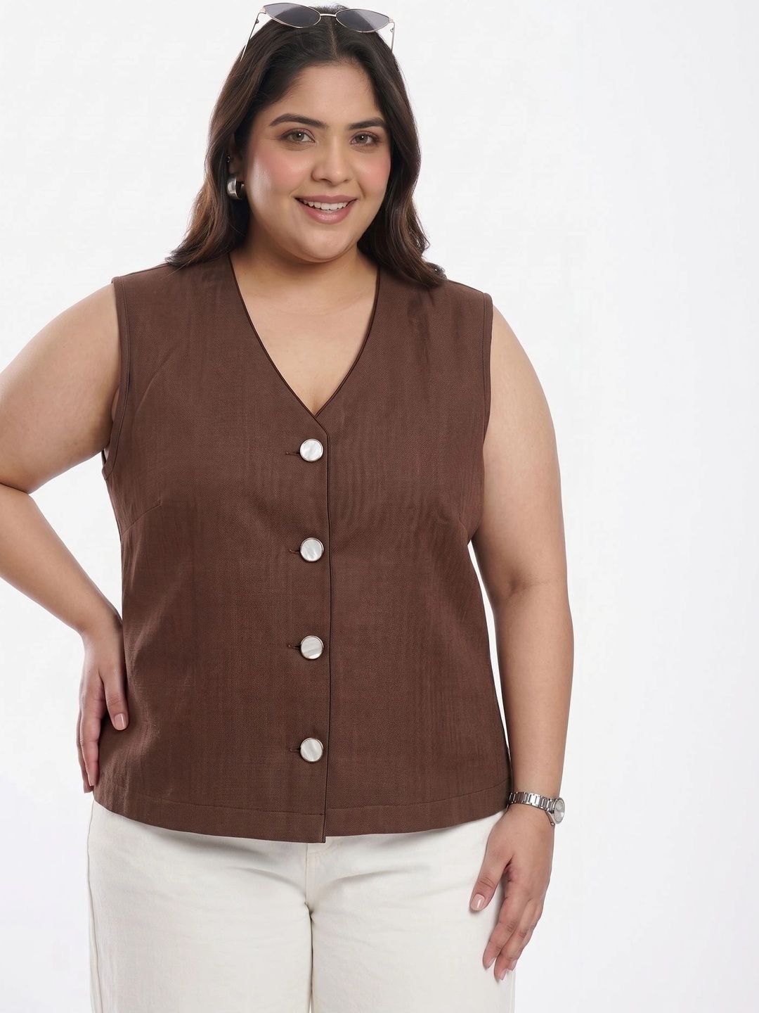 NEW-18 V-Neck Woven Formal Waistcoat-picture-14