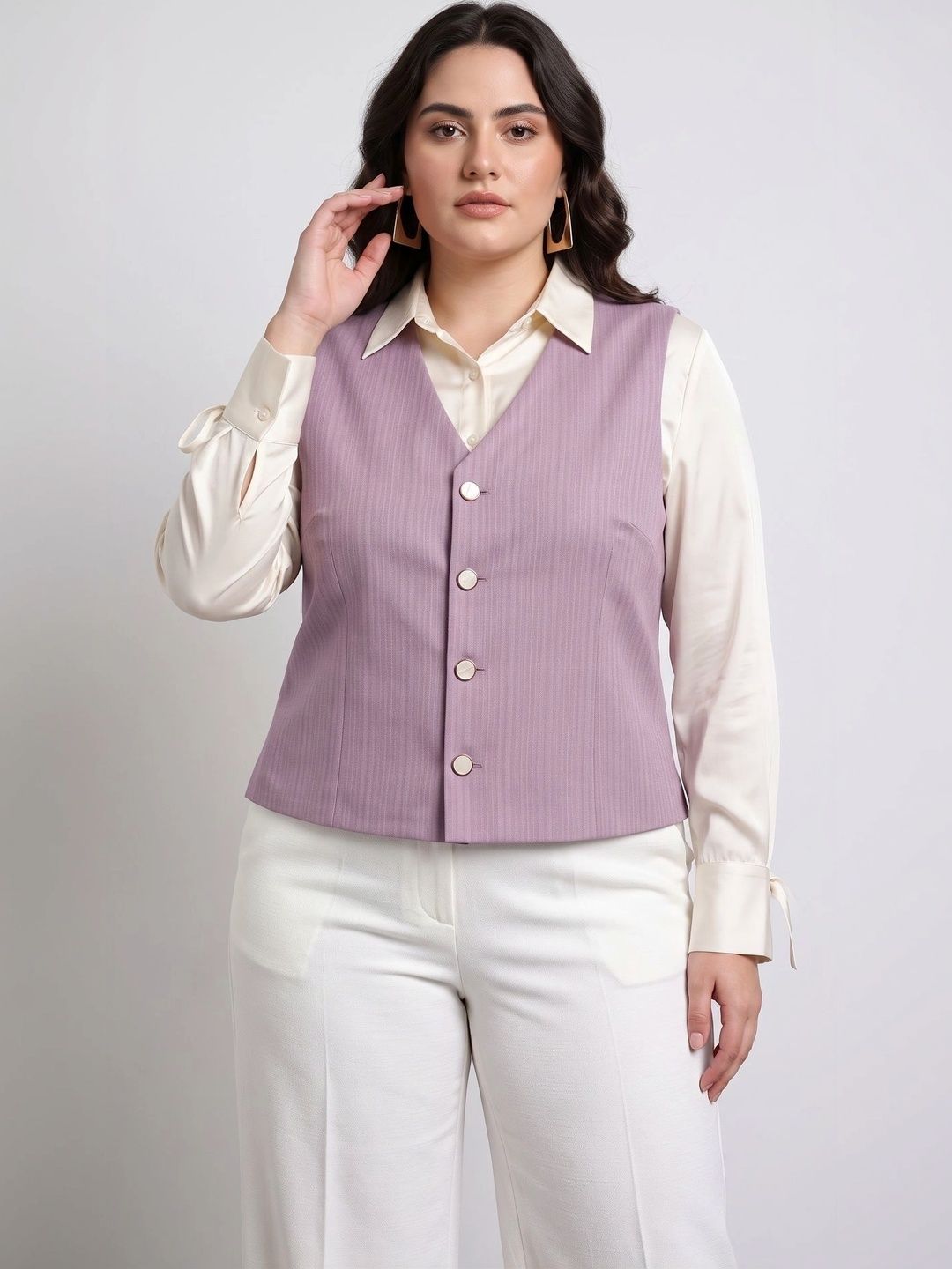 NEW-18 V-Neck Woven Casual Waistcoat-picture-53