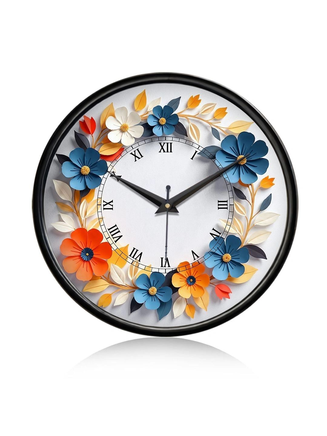 OLIVE TREE Black Textured Contemporary Wall Clock-image-48