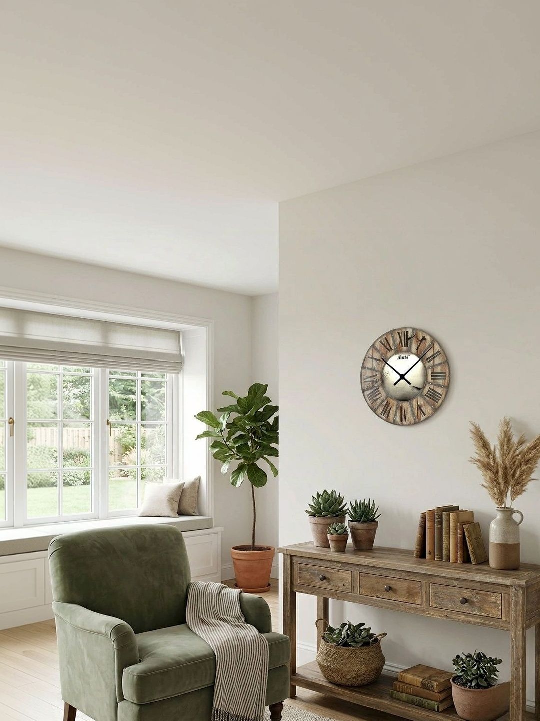 Nutts Multicoloured Textured Vintage Wall Clock-image-32