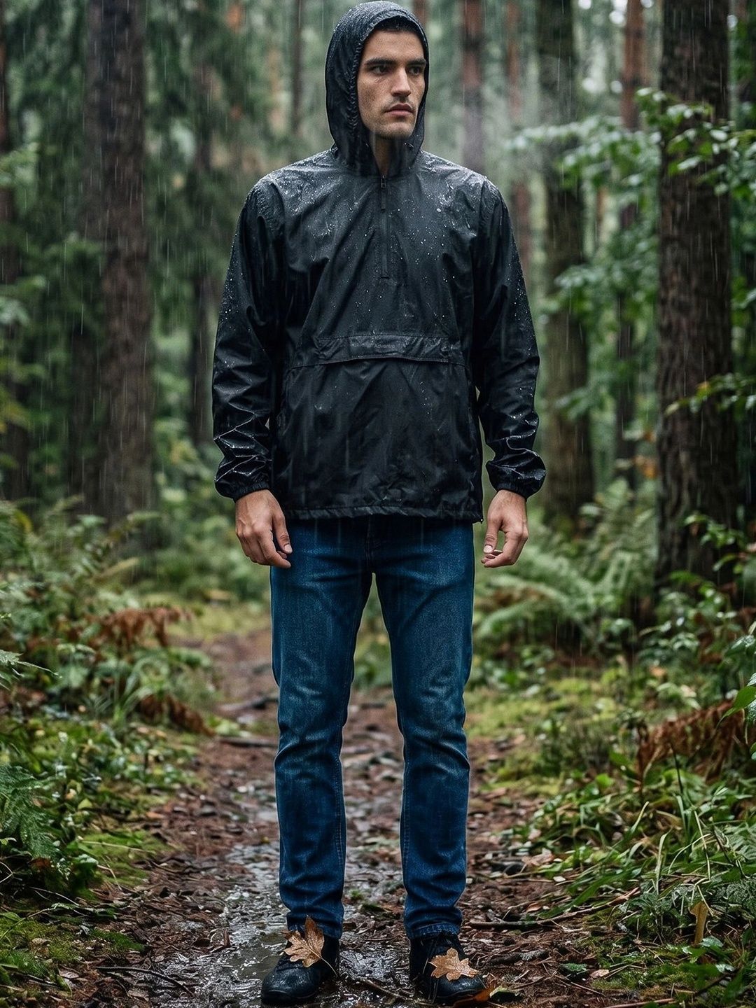 Adventra Sports Half Zip Lightweight Rain Jacket with Pouch-picture-58