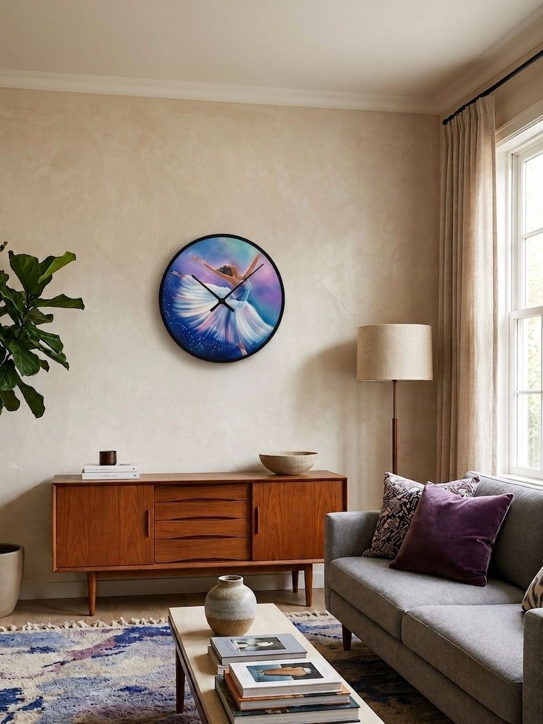 Nutts Multicoloured Printed Contemporary Wall Clock-picture-22