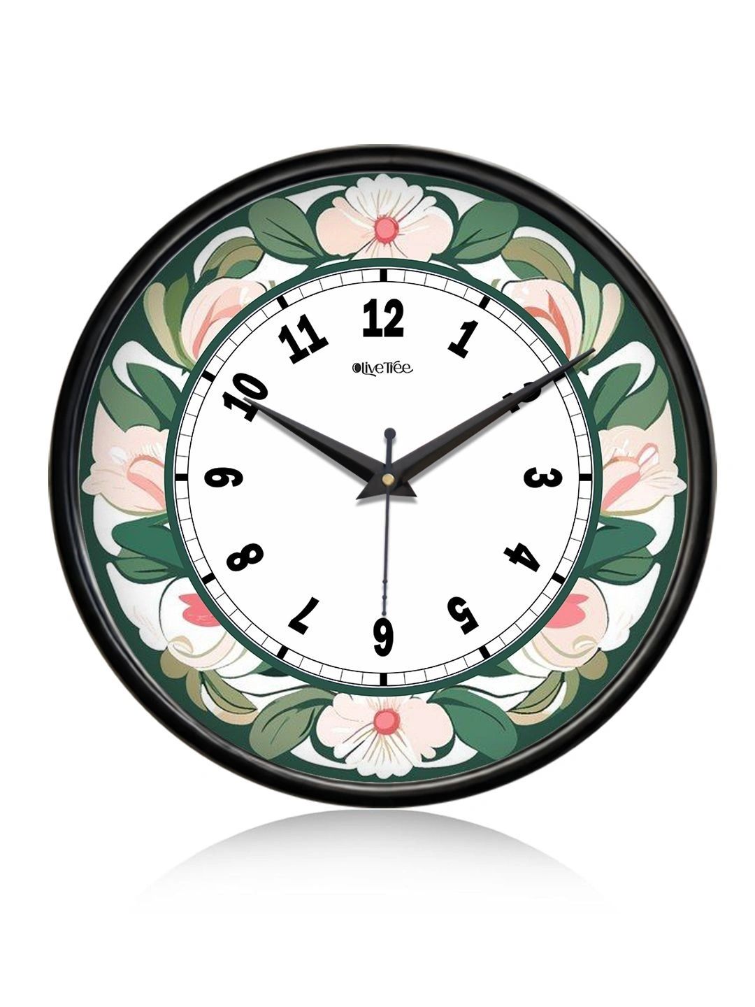 OLIVE TREE Black Printed Contemporary Wall Clock-image-14