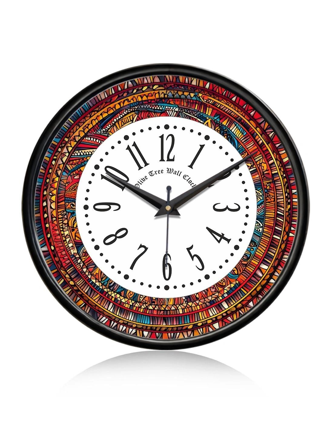 OLIVE TREE Black Printed Contemporary Wall Clock-image-44