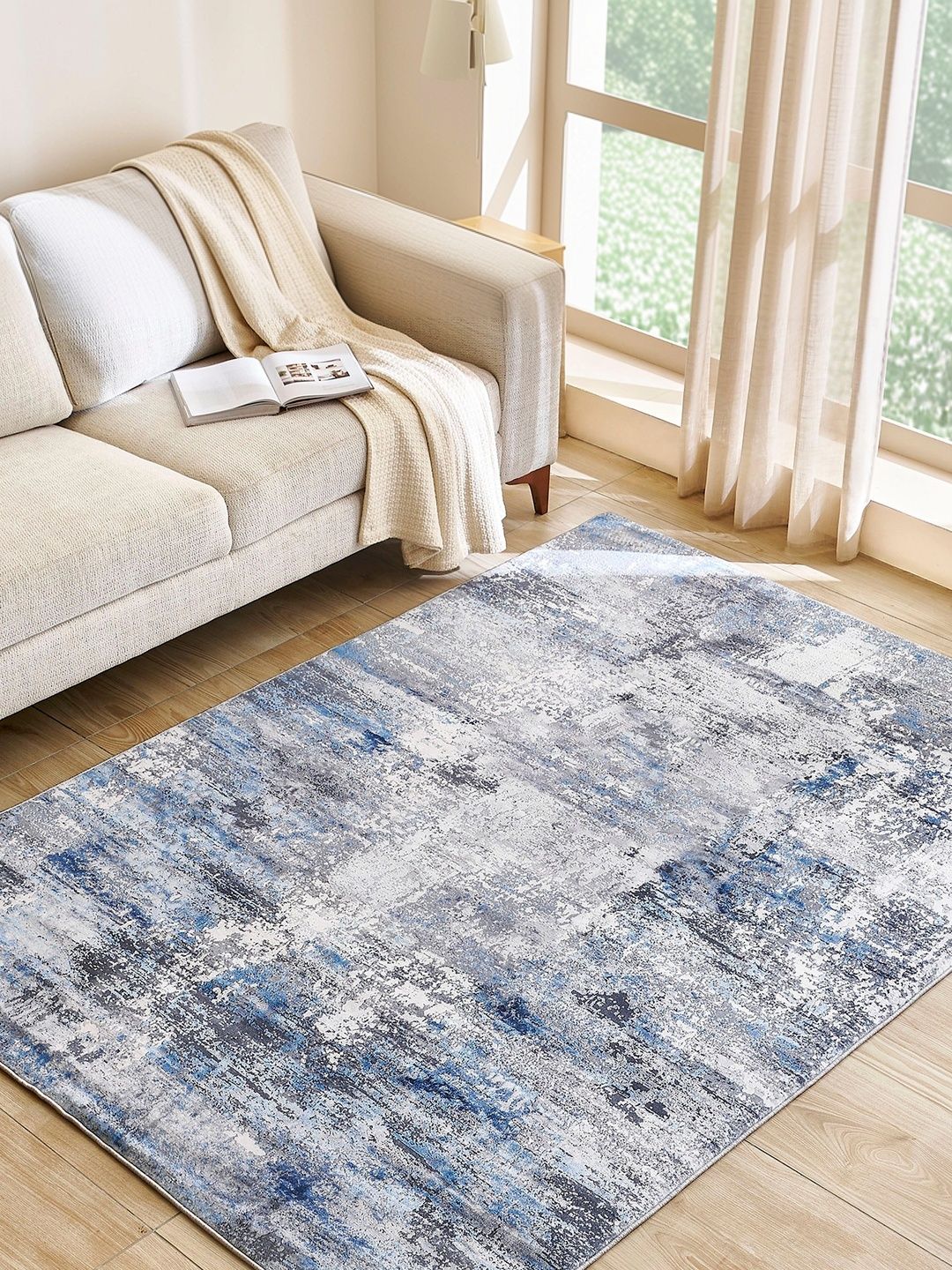 Home Centre Multicoloured Abstract Polyester Carpet-picture-12