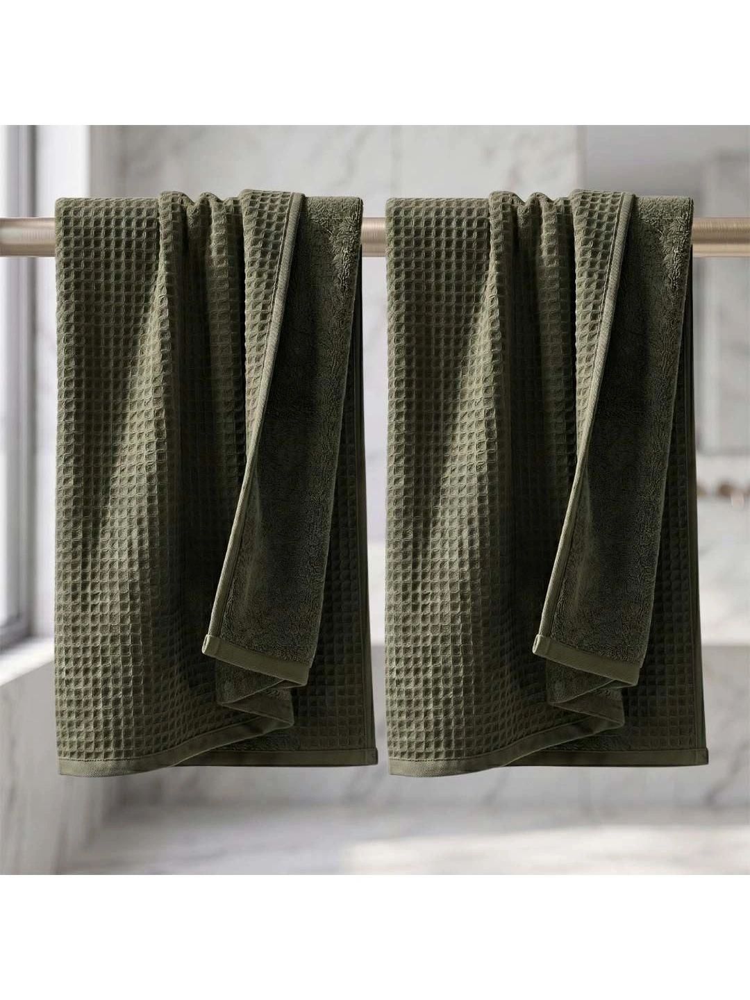 Athom Living Green 2 Cotton 450 GSM Bath Towel-picture-39