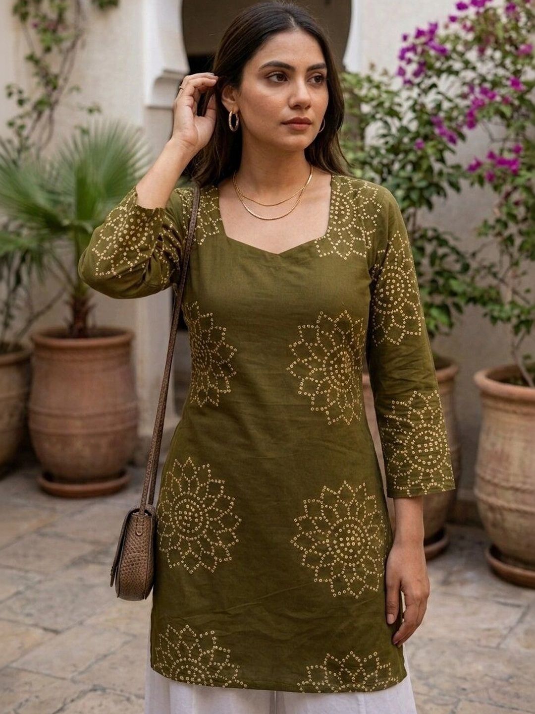 Anouk Rustic Ethnic Motifs Printed Square Neck Pure Cotton Kurti-picture-13