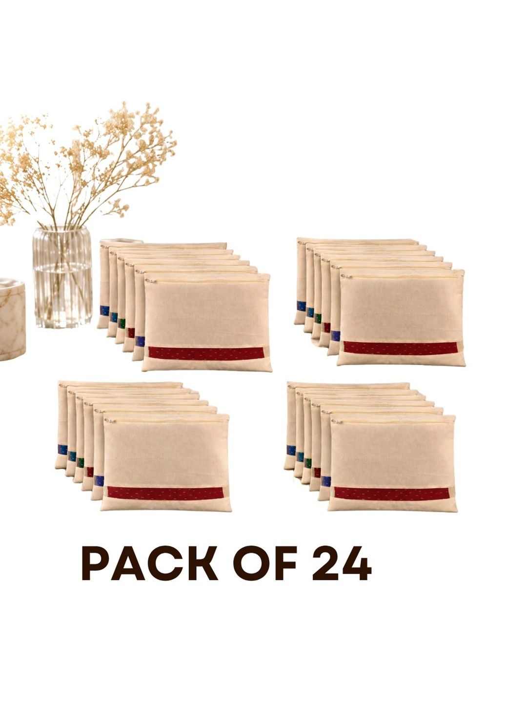 KESARI COLLECTION Beige Set of 6 Regular Multi-Utility Organisers-picture-38