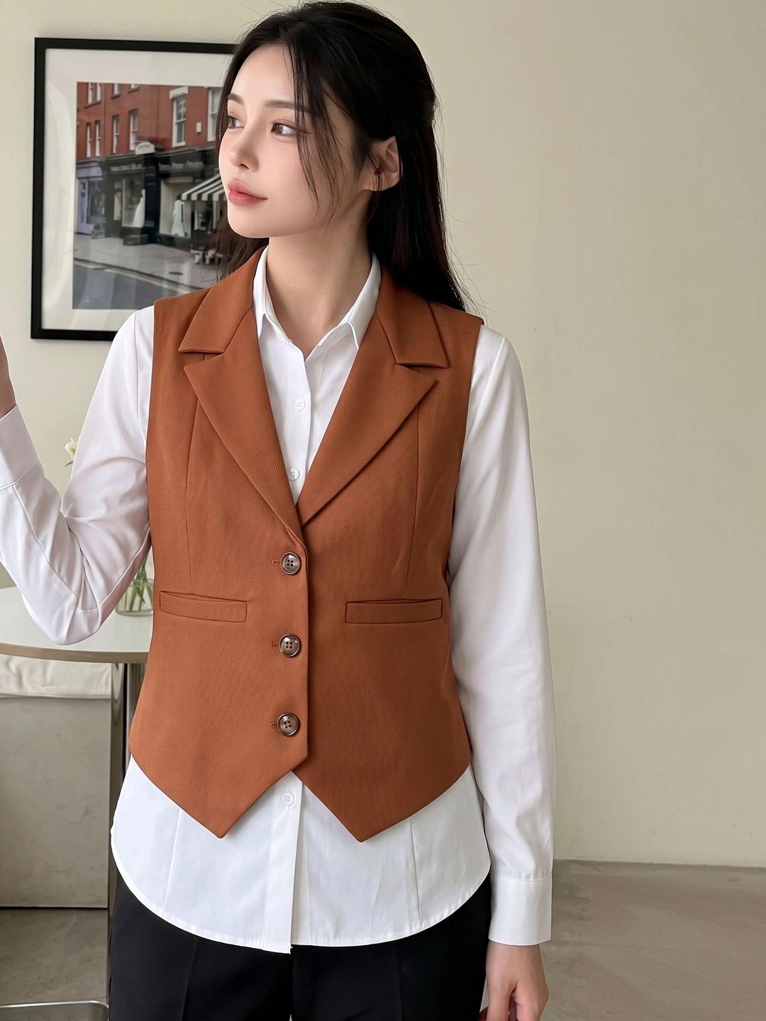 NEW-18 Notch Lapel-Neck Woven Casual Waistcoat-image-25
