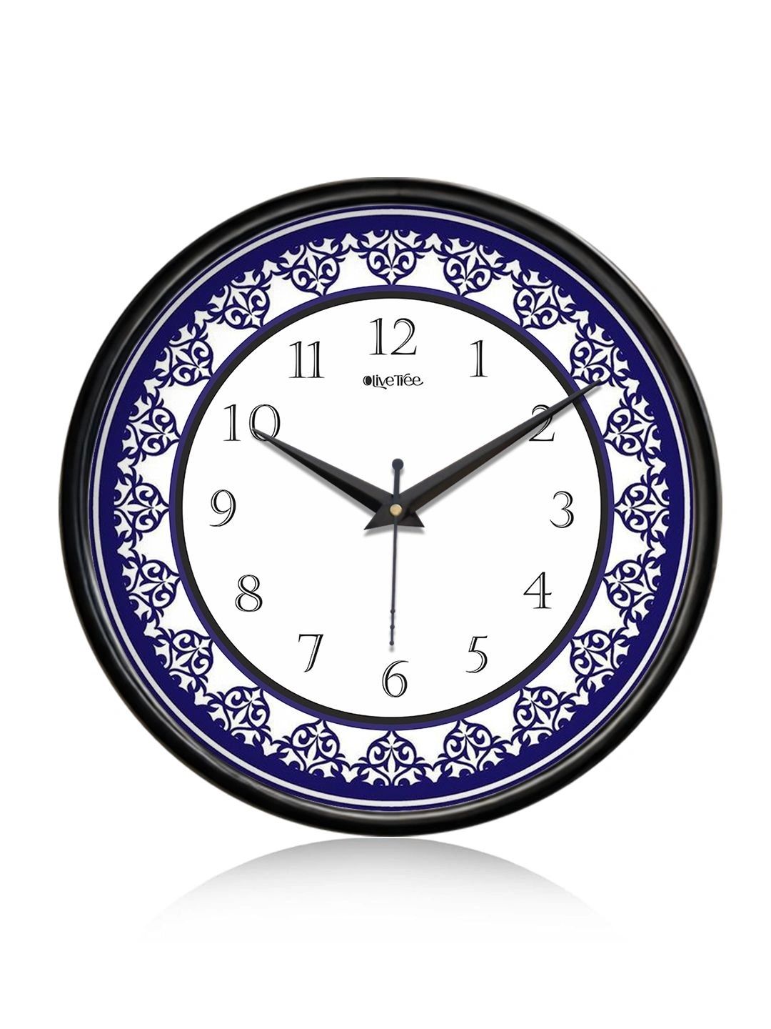 OLIVE TREE Black Printed Contemporary Wall Clock-image-38