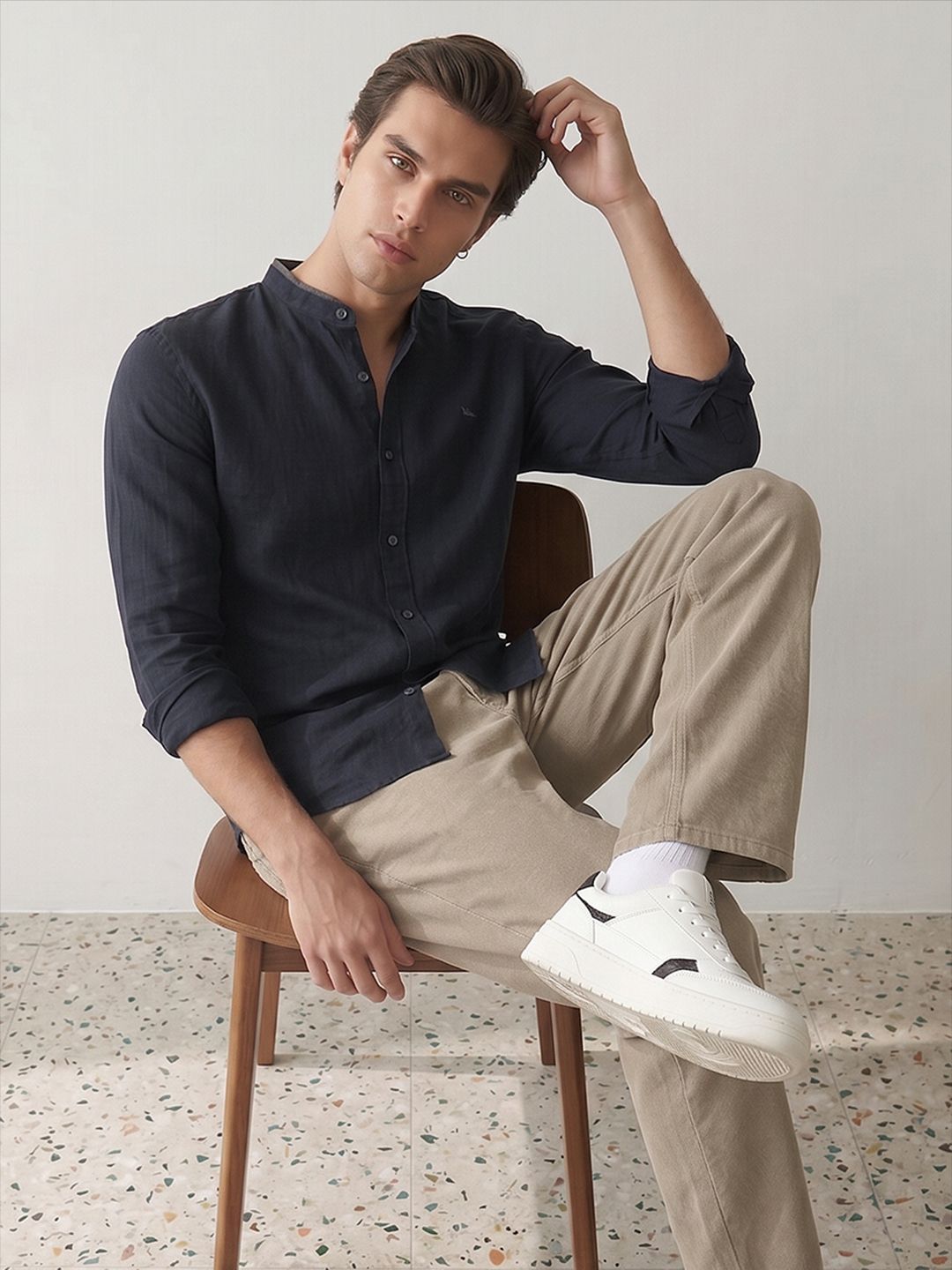Mr Bowerbird Band Collar Casual Shirt-image-28