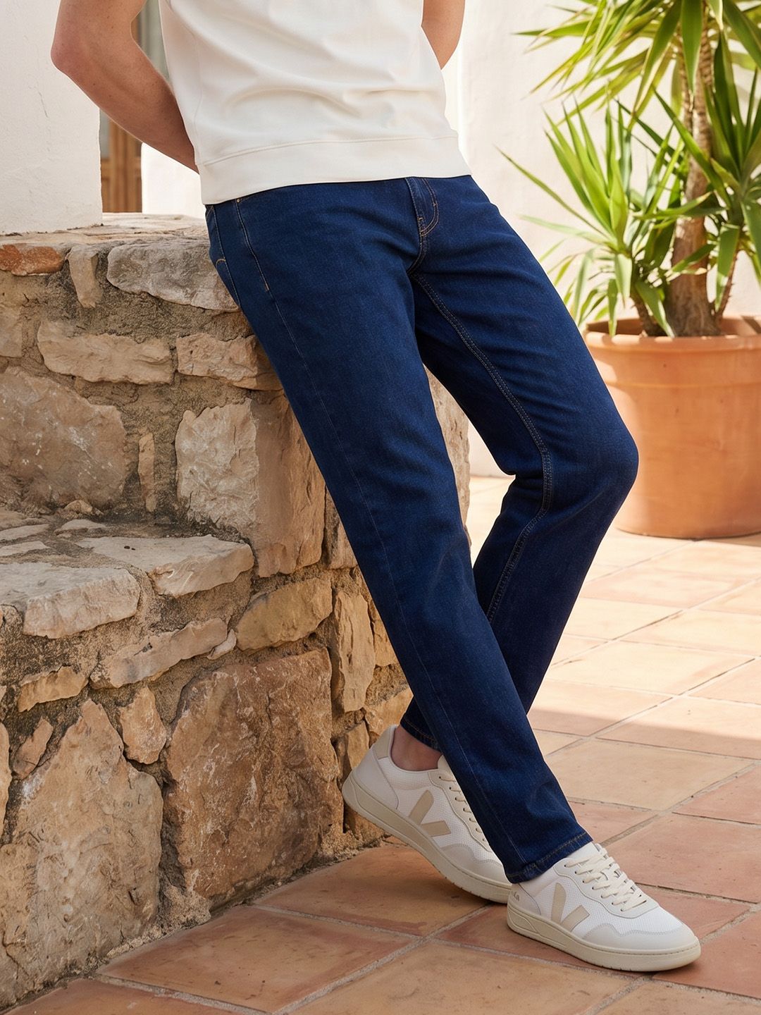 Mast & Harbour Men Baggy Fit Stretchable Jeans