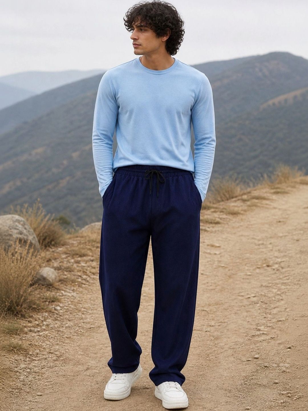 MaverIQ Men Regular Fit Textured Track Pants-image-13