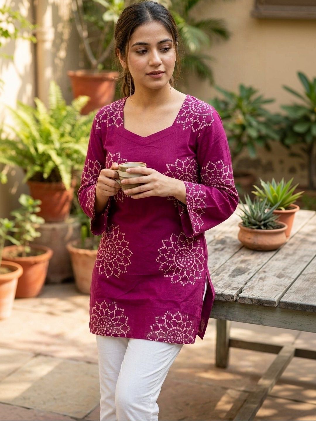 Anouk Rustic Ethnic Motifs Printed Square Neck Pure Cotton Kurti-picture-24
