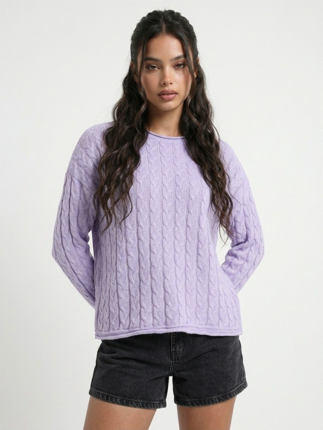glitchez Oversized Cable Knit Pullover Sweater-picture-15