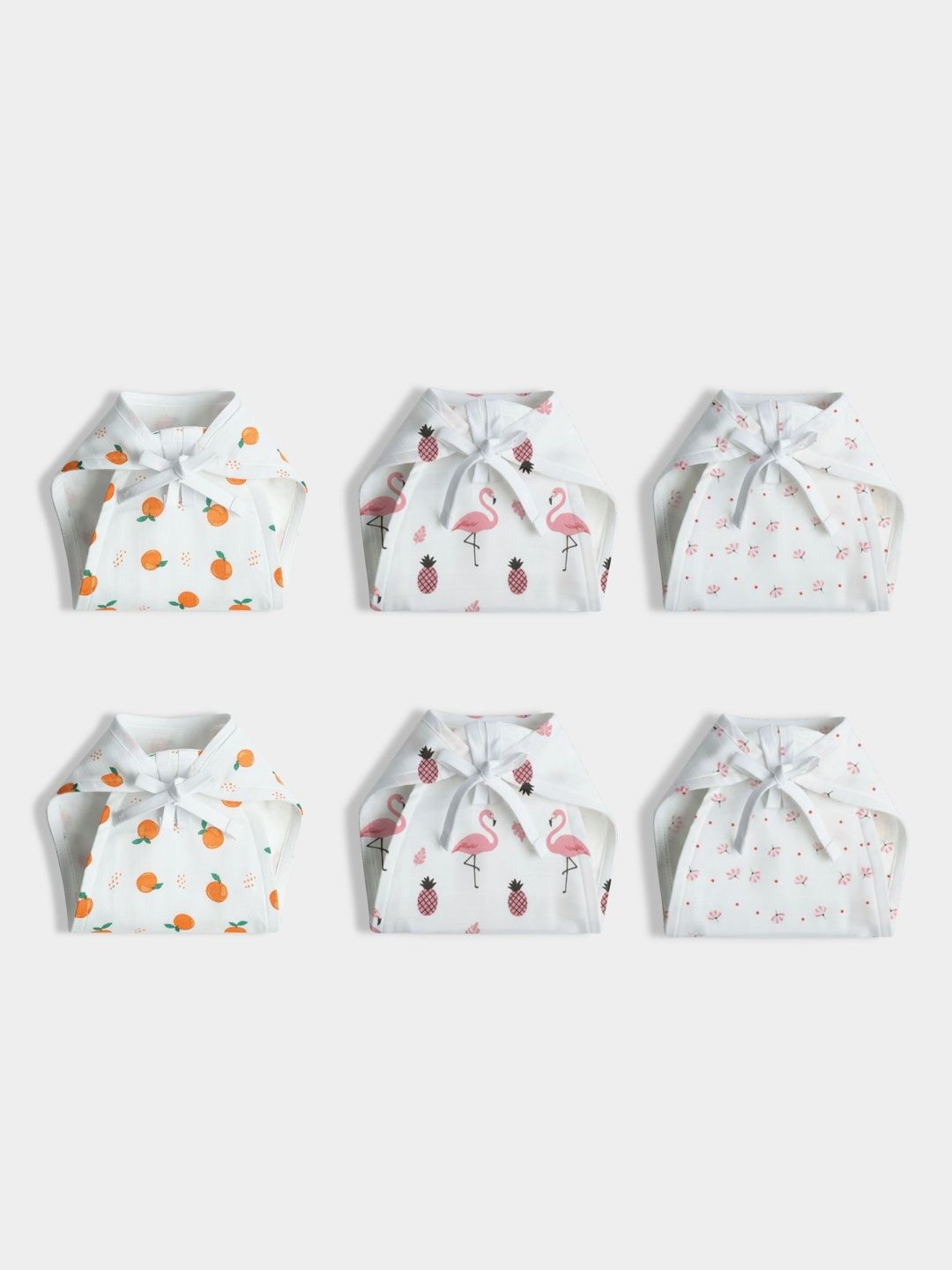 Orange Sugar Set Of 6 Printed Rash Free Muslin Cotton Reusable Diapers-picture-35