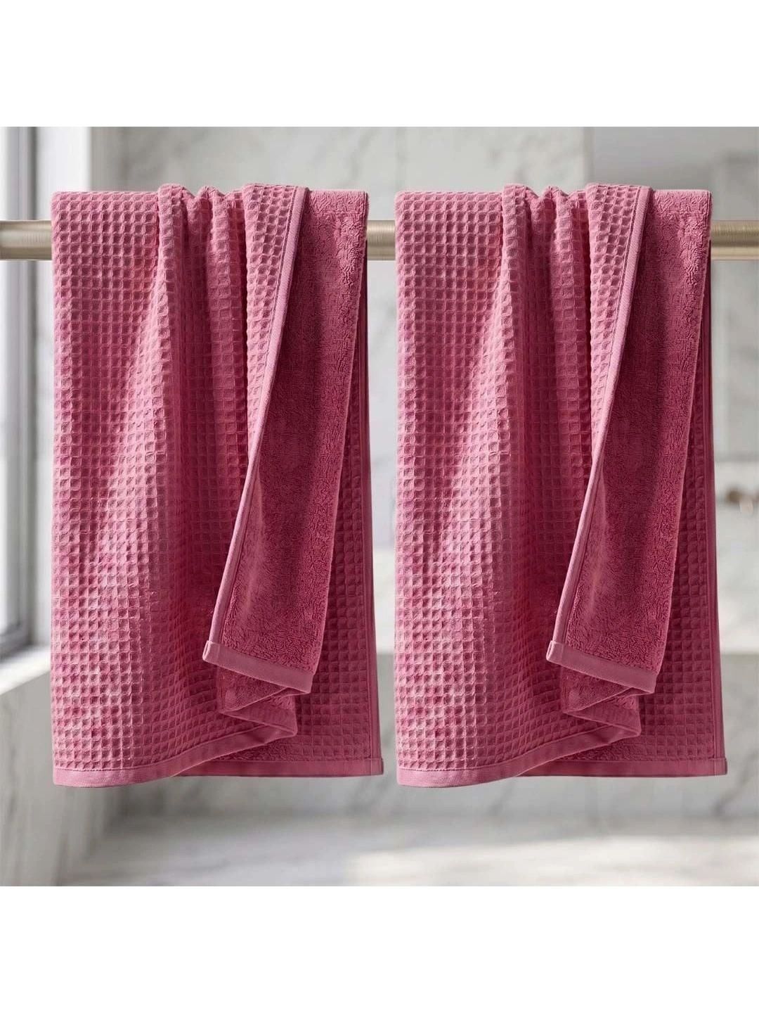 Athom Living Mauve & Pink 2 Cotton 450 GSM Bath Towel-picture-16