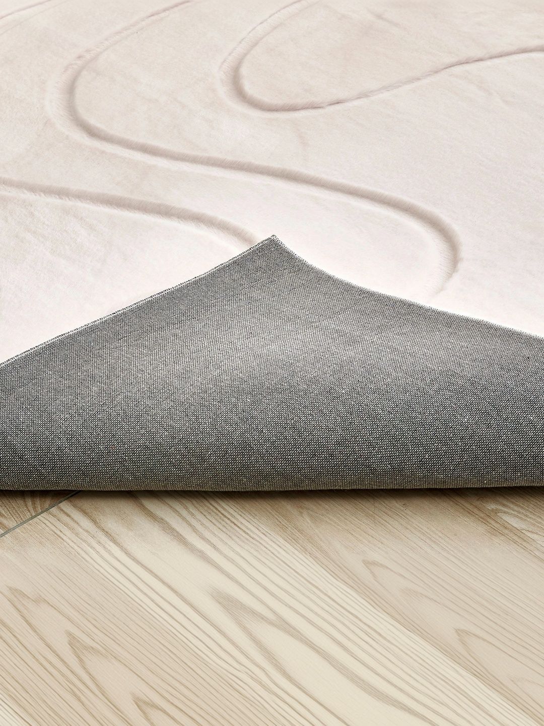 Home Centre Cream-Coloured Abstract Shaggy Polyester Carpet-picture-58