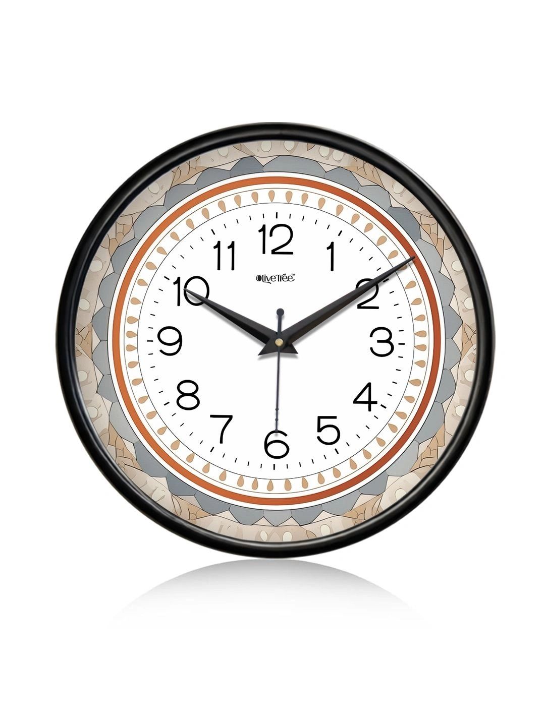 OLIVE TREE Black Printed Contemporary Wall Clock-picture-38