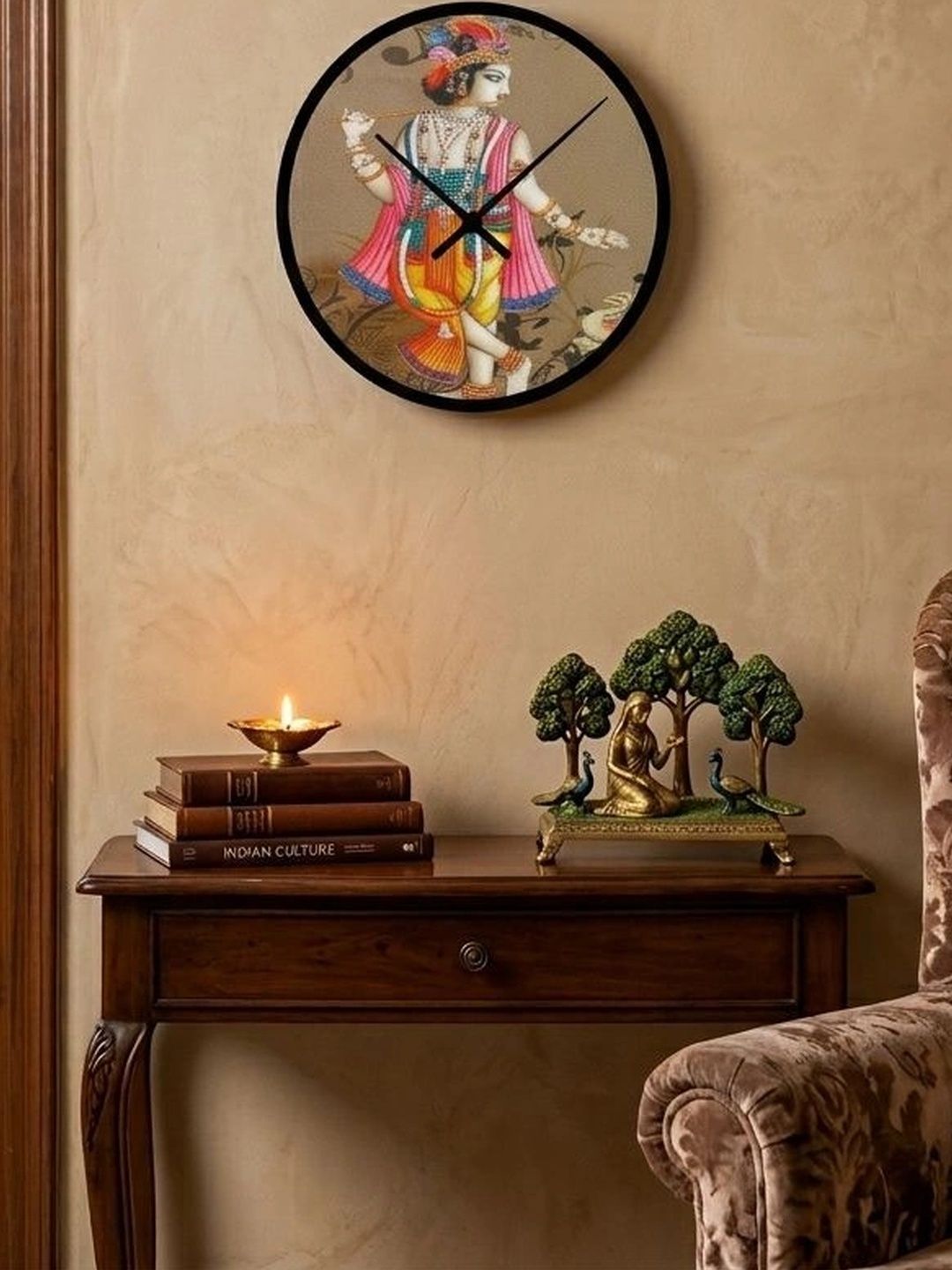 Nutts Multicoloured Printed Traditional Wall Clock-image-44