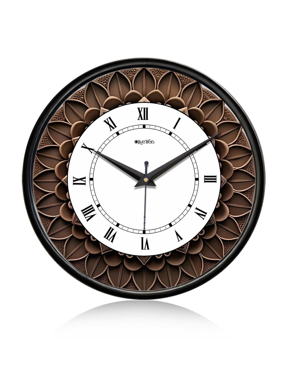 OLIVE TREE Black Textured Traditional Wall Clock-picture-19