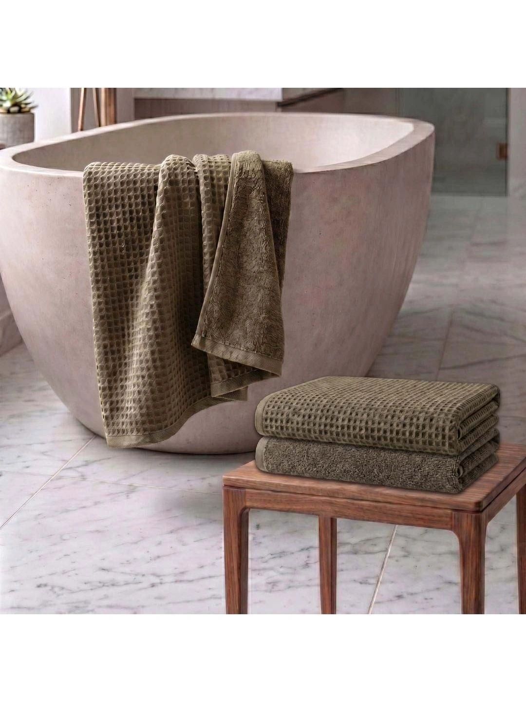 Athom Living Brown 3 Cotton 450 GSM Bath Towel-image-39