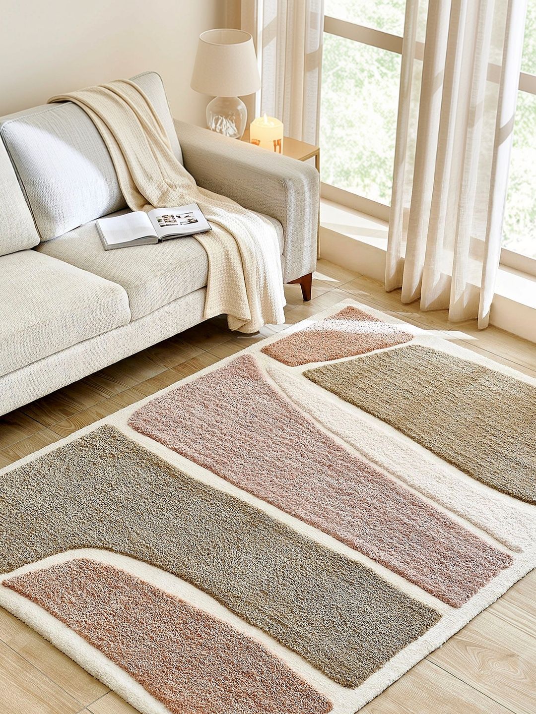 Home Centre Multicoloured Geometric Polyester Carpet-picture-13