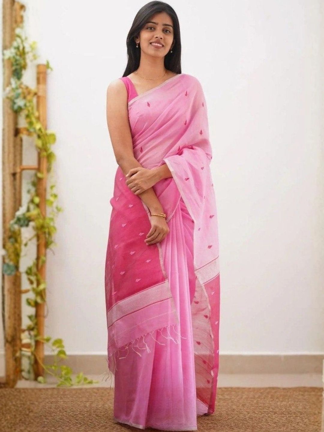 ODETTE Embellished Embroidered Silk Blend Saree-picture-21