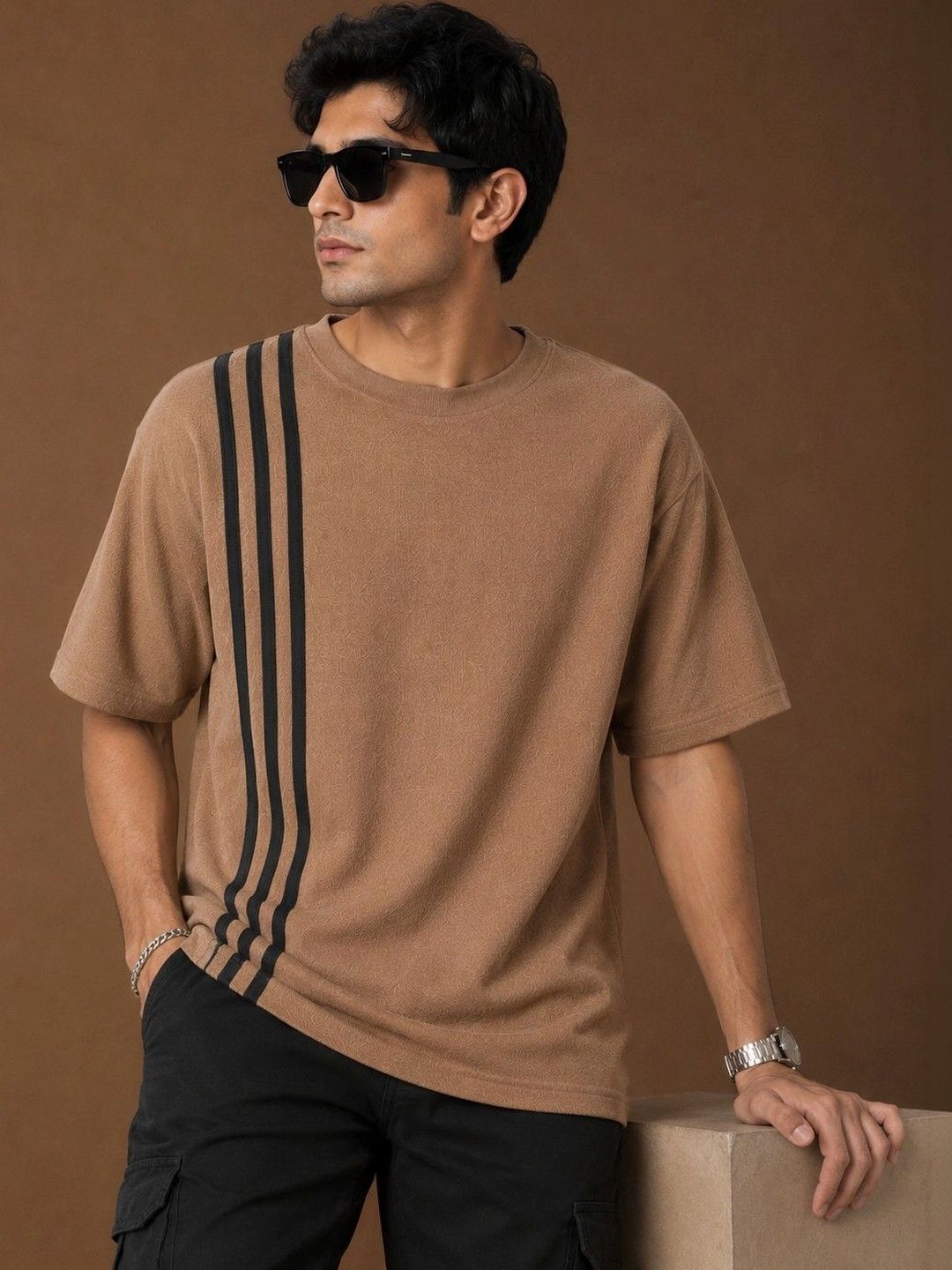 Organic Chics Men Striped T-shirt-picture-36