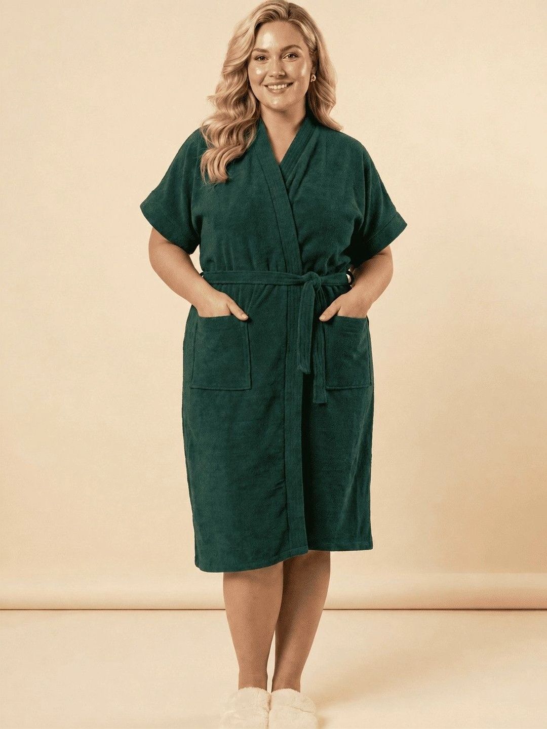 LacyLook Cotton Knee Length Bath Robe & Wraps-image-23