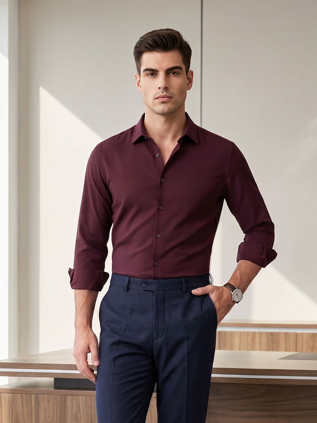 INVICTUS Men Woven Formal Trousers-picture-20