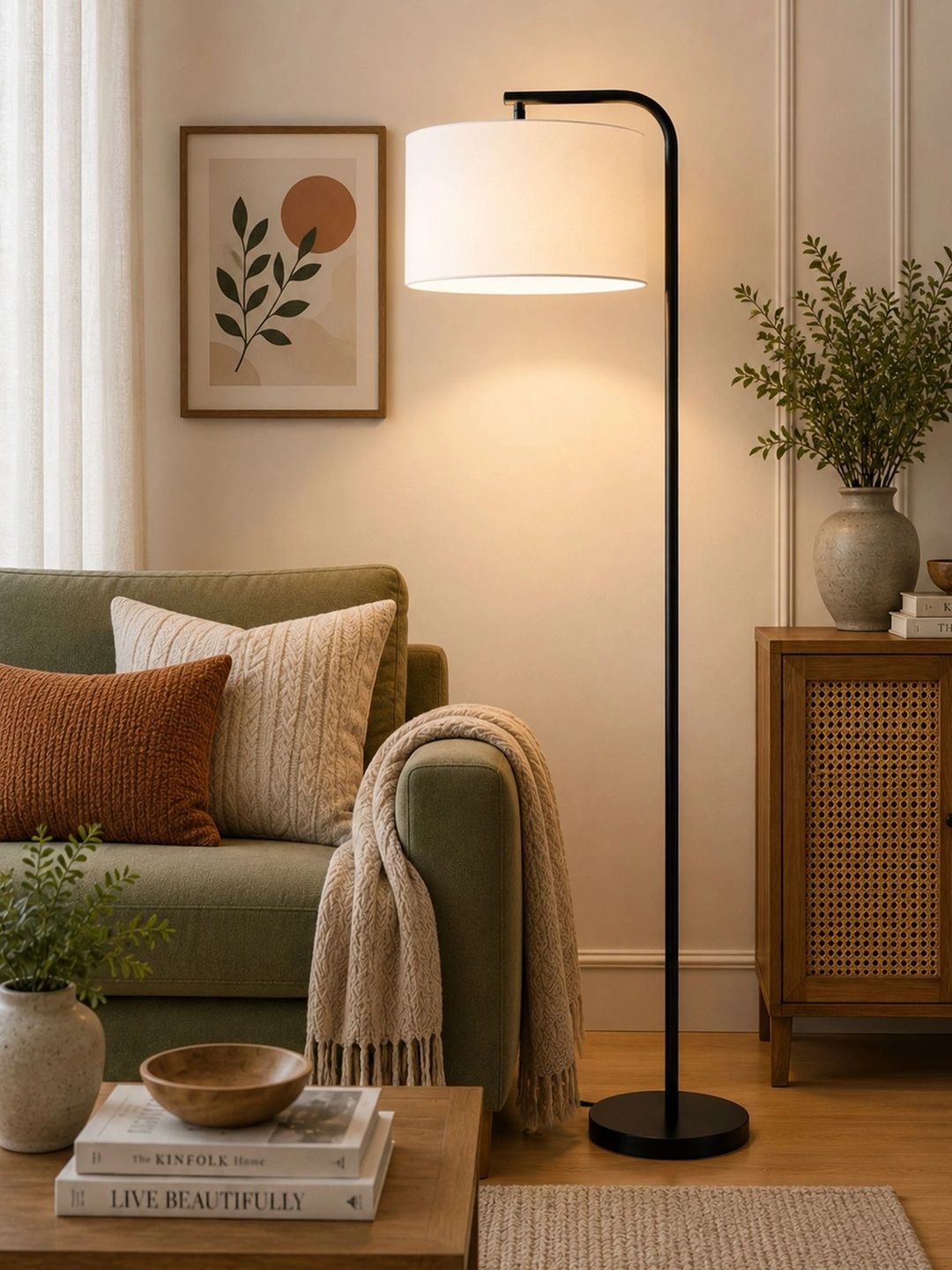 Glowhere Off White Metal Cylinder Floor Lamps-image-19
