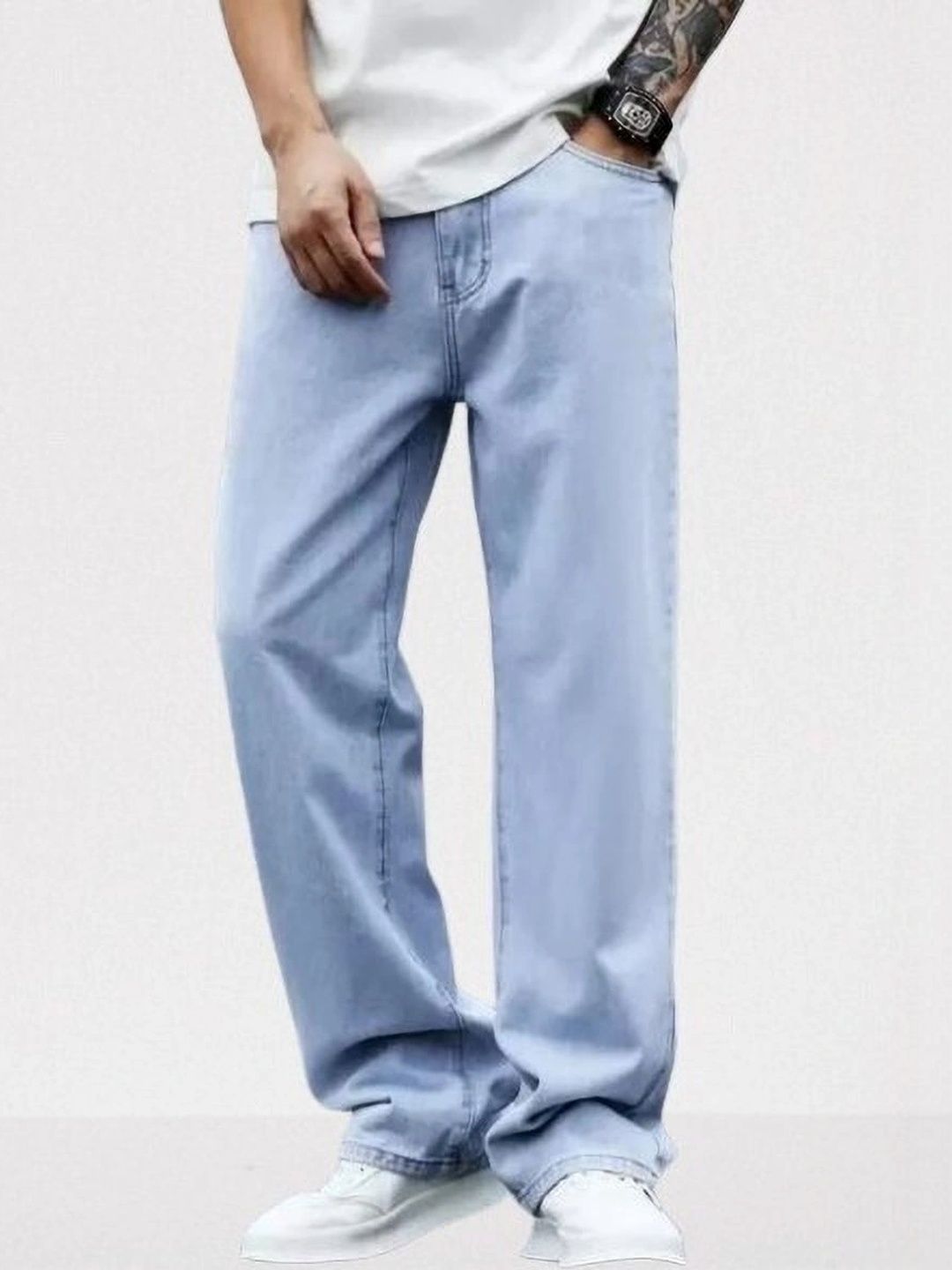 BLUVORA Men Bootcut Mid-Rise Stretchable Jeans