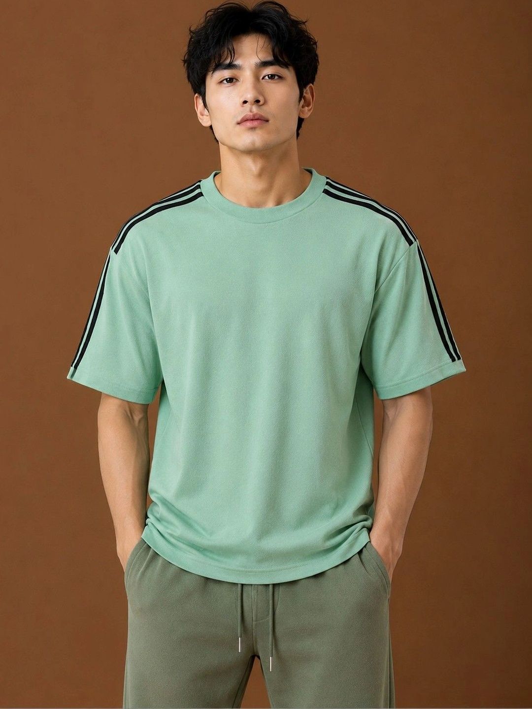 RuledBySun Men Striped T-shirt-image-5