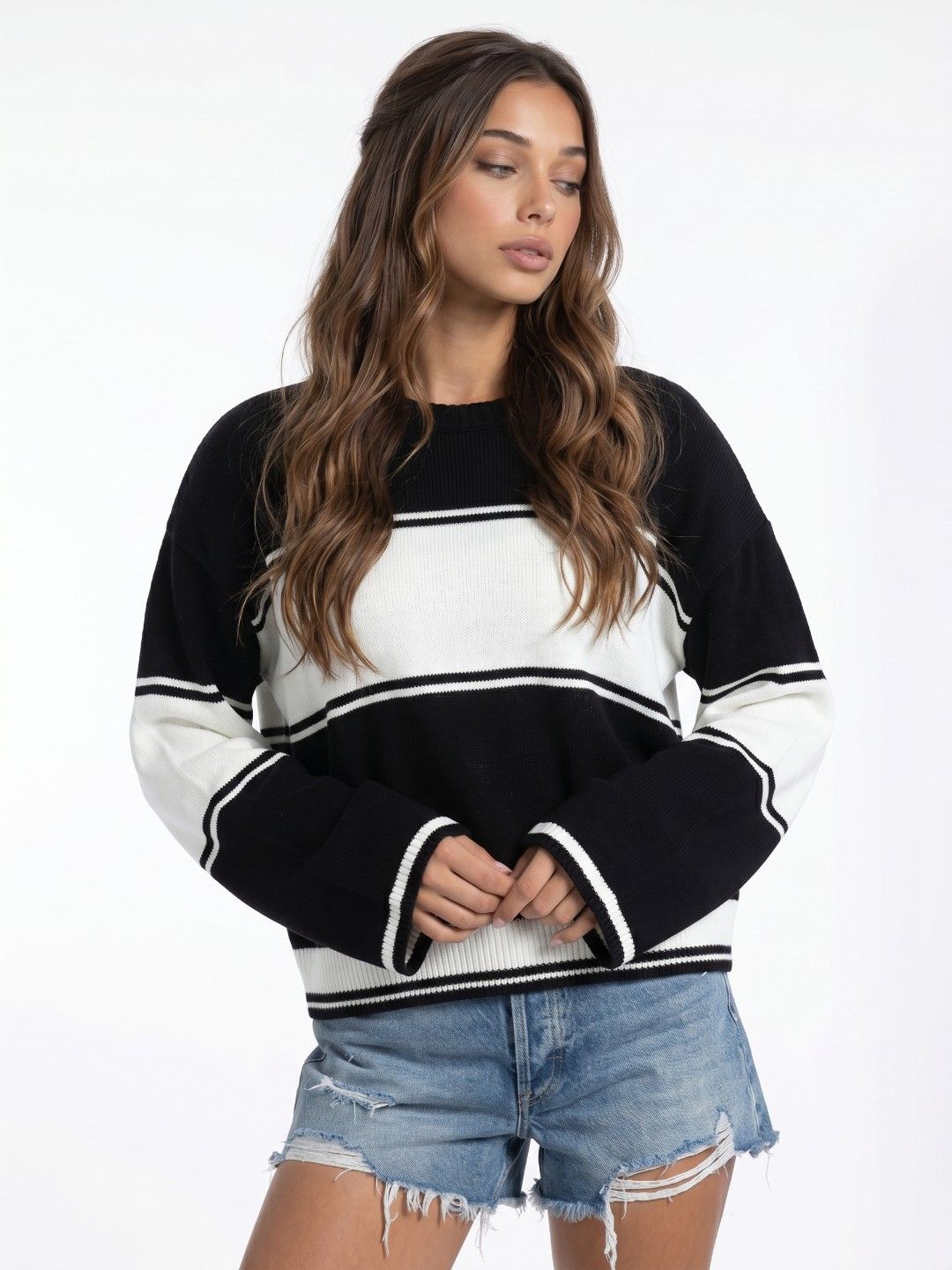 glitchez Colourblocked Knitted Pullover-picture-36
