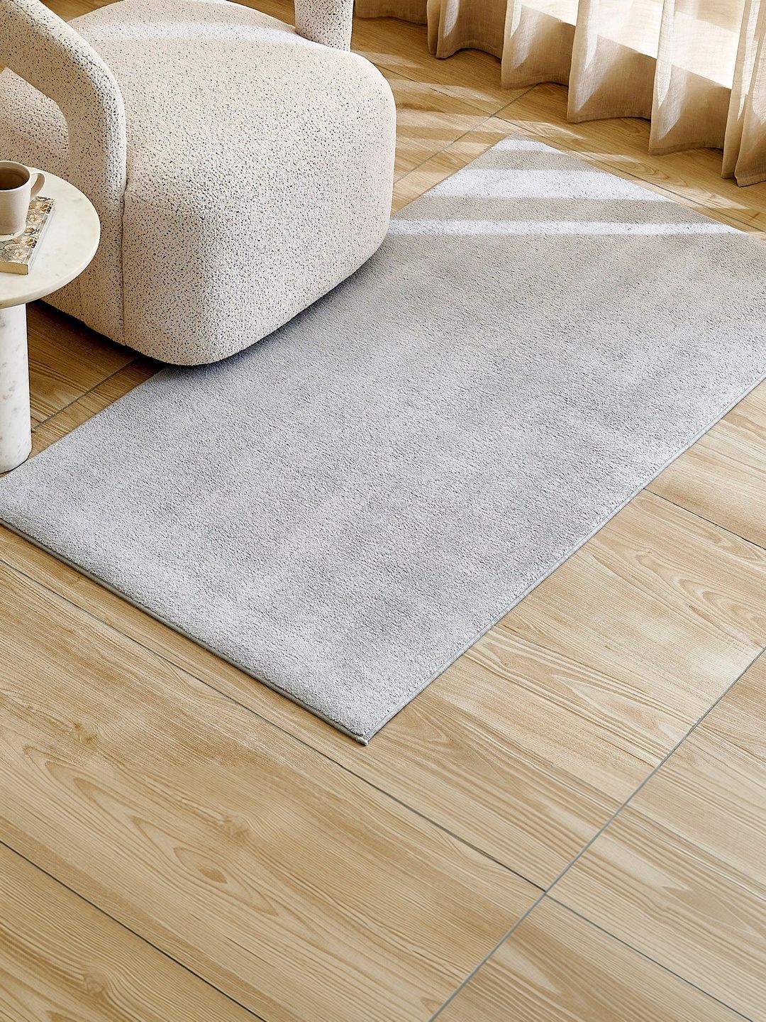 Home Centre Grey Solid Anti-Skid Polyester Carpet-picture-17
