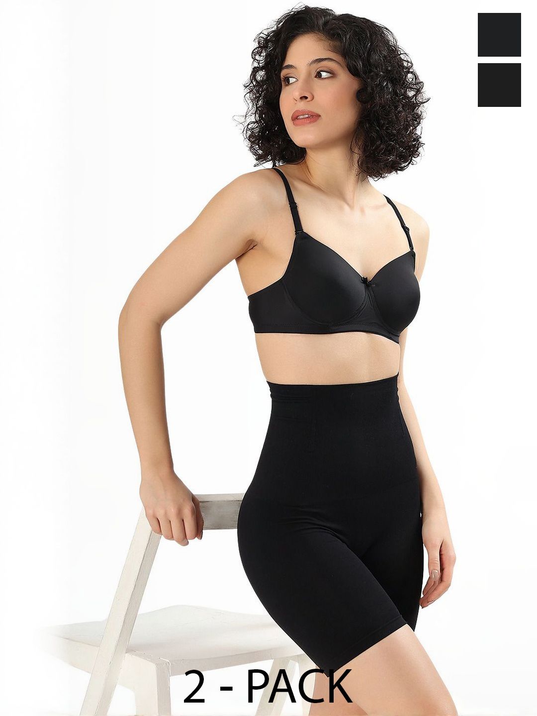 SHAPER PEACH Women Pack of 2 Solid Tummy & Thigh Shaper-picture-19