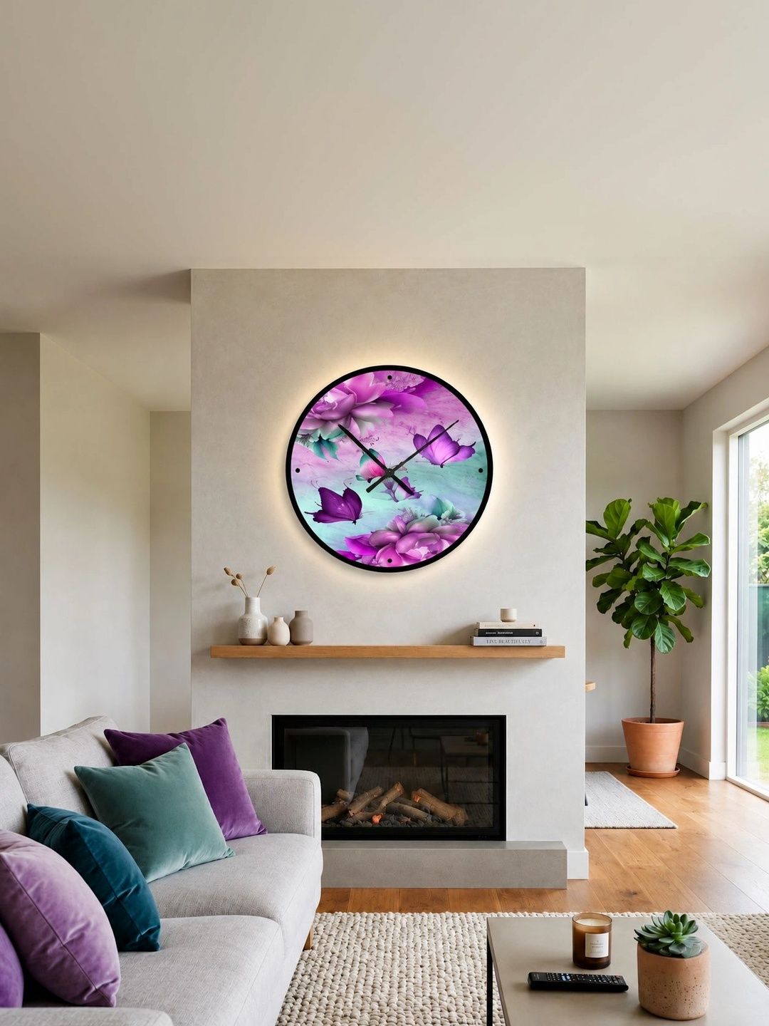 Nutts Multicoloured Printed Contemporary Wall Clock-picture-21