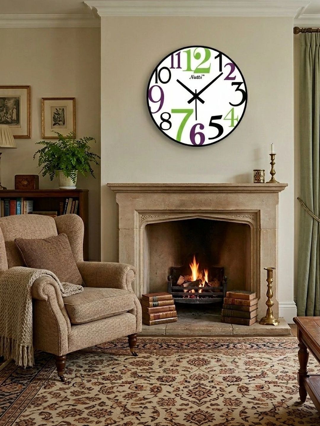 Nutts Multicoloured Printed Contemporary Wall Clock-picture-24