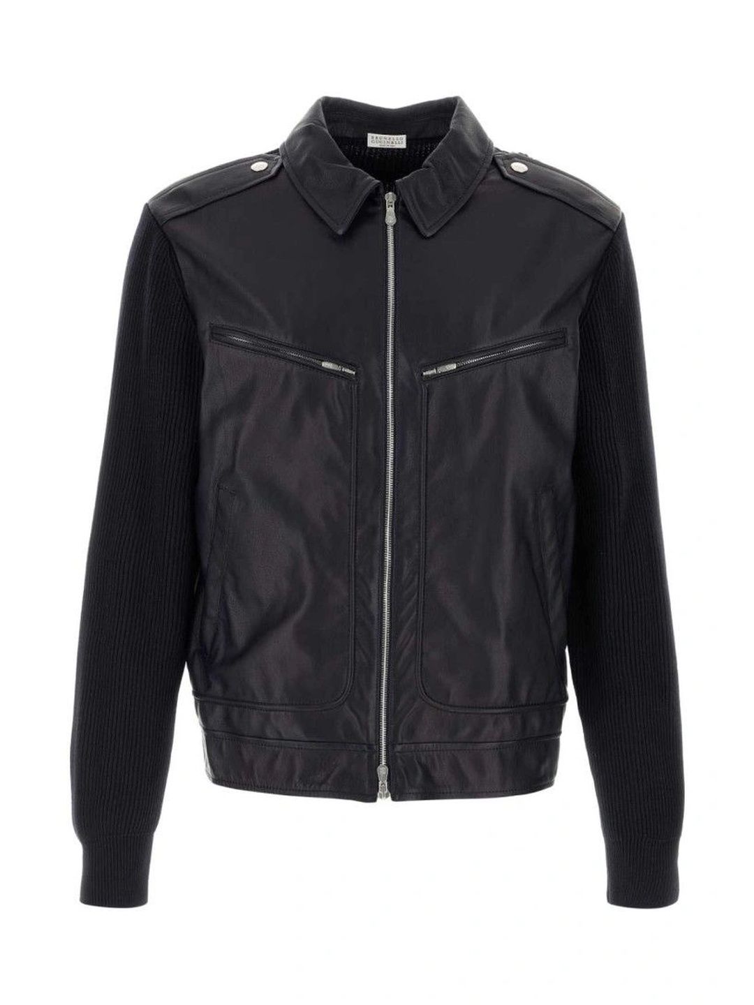 Brunello Cucinelli Men Leather Bomber Jacket-picture-31