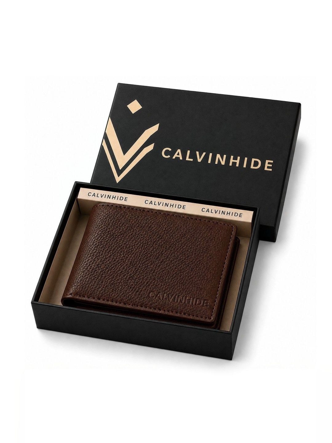 Calvinhide Men Textured Leather Two Fold Wallet-image-33