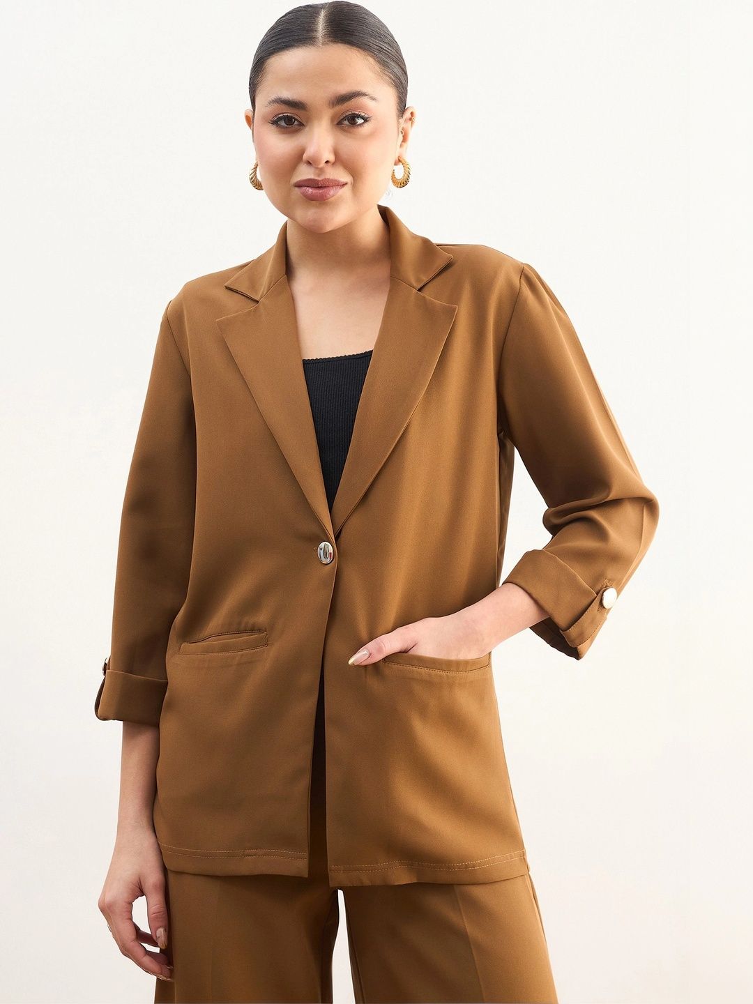 SASSAFRAS worklyf Notched Lapel Single-Breasted Formal Blazers-image-30
